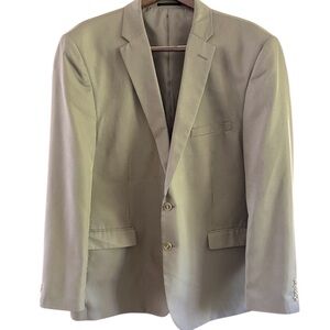 Carlo Lusso 150 Men’s Blazer 2 button closure tan checkered pattern 48R